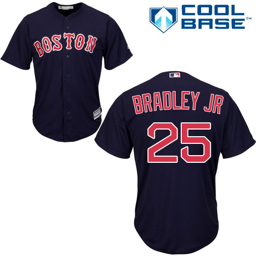 Red Sox #25 Jackie Bradley Jr Navy Blue Cool Base Stitched Youth MLB Jersey - Click Image to Close